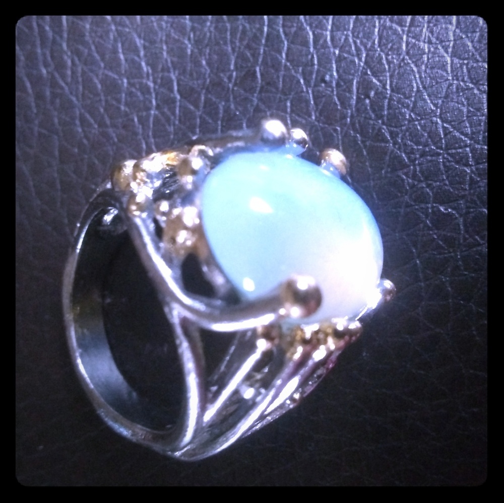 Genuine Moonstone and .925 Silver Ring